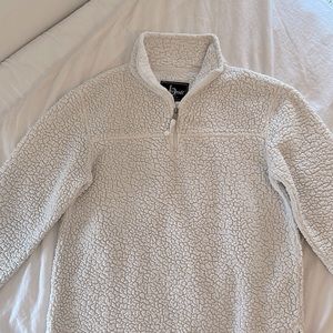 White quarter zip teddy jacket
